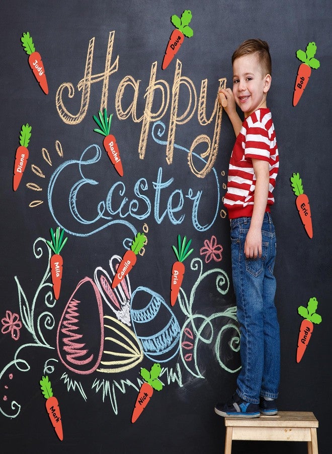 KIGEAPUEL 18PCS Easter Basket Name Tags-DIY Blank Wooden Easter Bunny Tag-Farmhouse Wooden Blank Sign Hanging Tag for Easter Bucket Decoration Supplies (Carrots) - Image 4